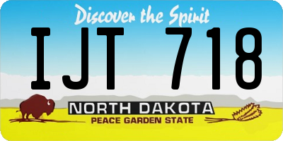 ND license plate IJT718