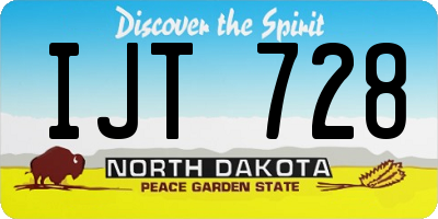 ND license plate IJT728