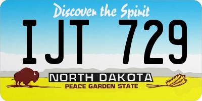 ND license plate IJT729