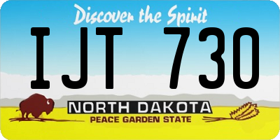 ND license plate IJT730
