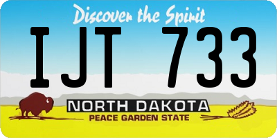 ND license plate IJT733