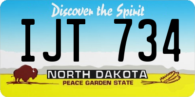 ND license plate IJT734
