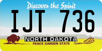 ND license plate IJT736