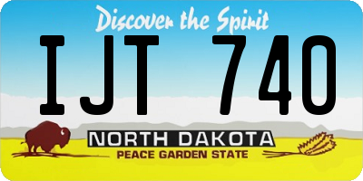ND license plate IJT740