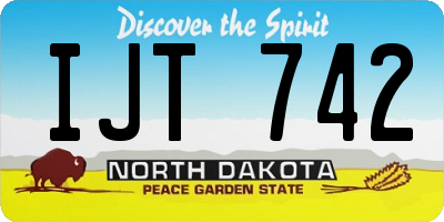 ND license plate IJT742