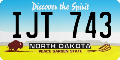 ND license plate IJT743