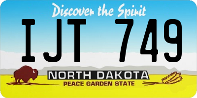 ND license plate IJT749