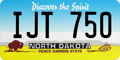 ND license plate IJT750