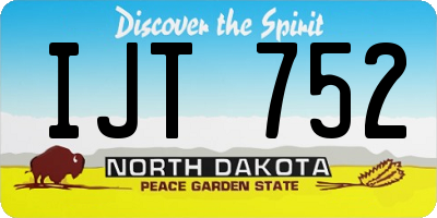 ND license plate IJT752