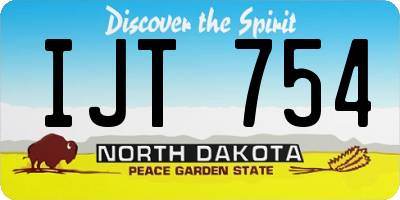 ND license plate IJT754