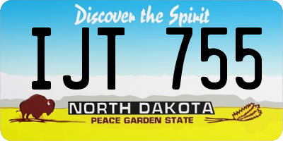ND license plate IJT755