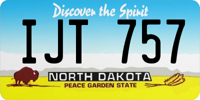 ND license plate IJT757