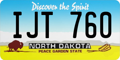 ND license plate IJT760