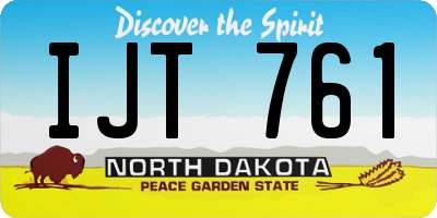 ND license plate IJT761