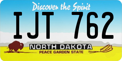 ND license plate IJT762