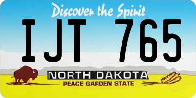 ND license plate IJT765
