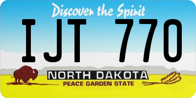 ND license plate IJT770