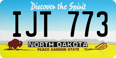 ND license plate IJT773
