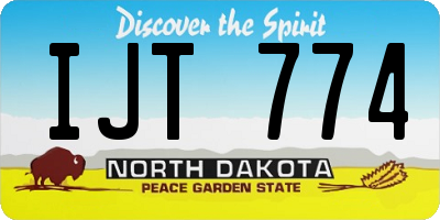 ND license plate IJT774