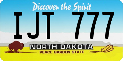 ND license plate IJT777
