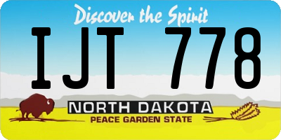 ND license plate IJT778