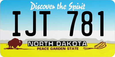 ND license plate IJT781