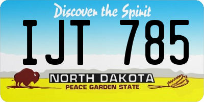 ND license plate IJT785