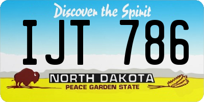 ND license plate IJT786