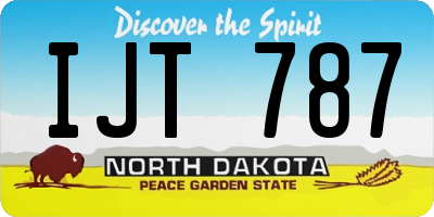 ND license plate IJT787