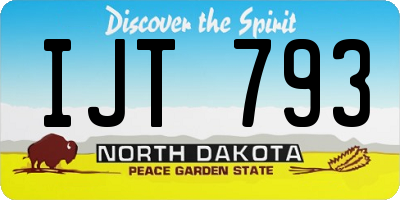 ND license plate IJT793