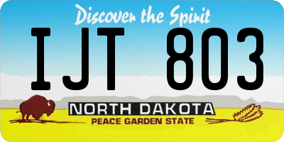 ND license plate IJT803