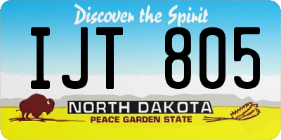 ND license plate IJT805