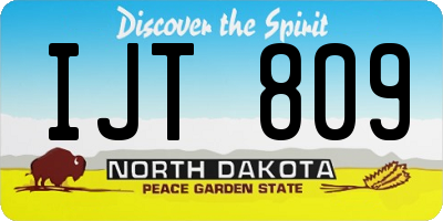 ND license plate IJT809