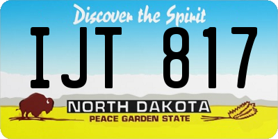 ND license plate IJT817