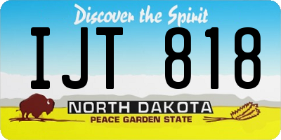 ND license plate IJT818