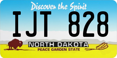 ND license plate IJT828