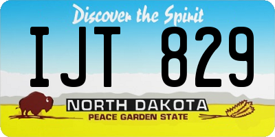 ND license plate IJT829