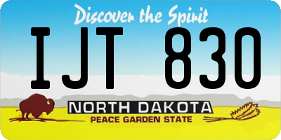 ND license plate IJT830
