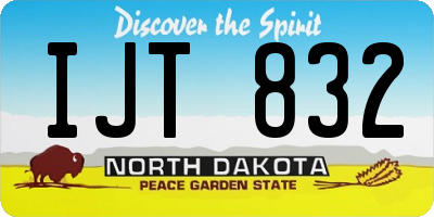 ND license plate IJT832