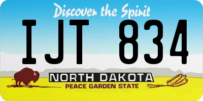 ND license plate IJT834