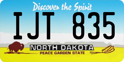 ND license plate IJT835