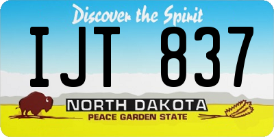 ND license plate IJT837