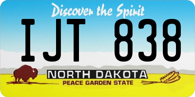 ND license plate IJT838