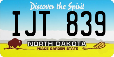 ND license plate IJT839