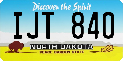 ND license plate IJT840