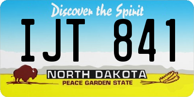 ND license plate IJT841