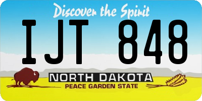 ND license plate IJT848