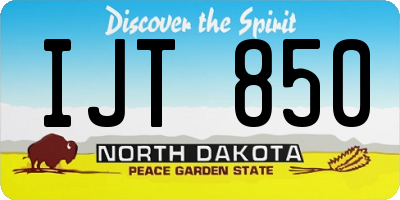 ND license plate IJT850