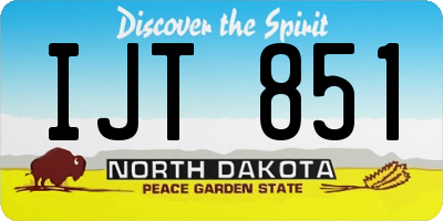 ND license plate IJT851