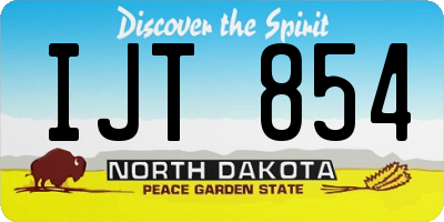 ND license plate IJT854